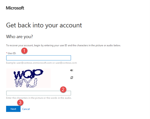 reset office 365 email password